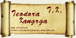 Teodora Kangrga vizit kartica